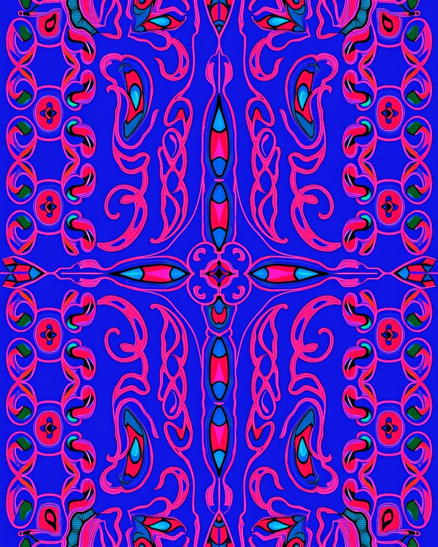Vibrant Abstract Swirls Pattern Rug