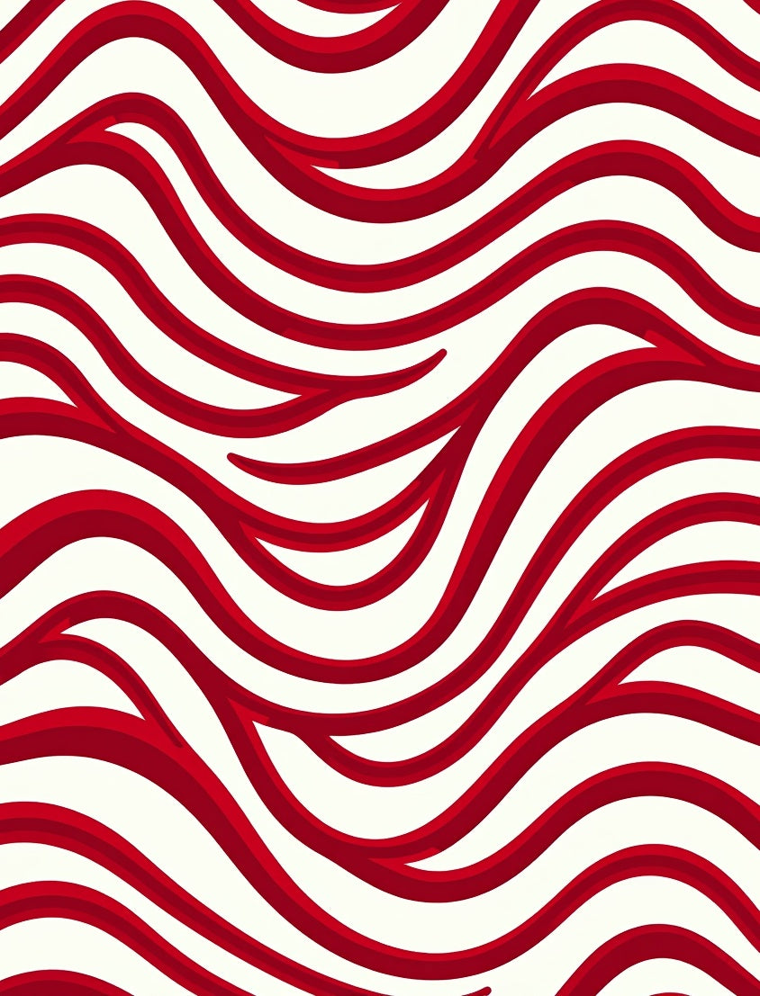 Red Wave Abstract Pattern Rug