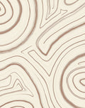 Abstract Swirl Pattern Cream Brown Rug