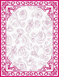 Floral Swirls Bordered Design Rug