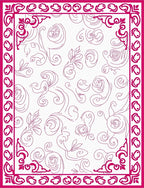 Floral Swirls Bordered Design Rug