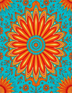 Vibrant Floral Mandala Pattern Rug