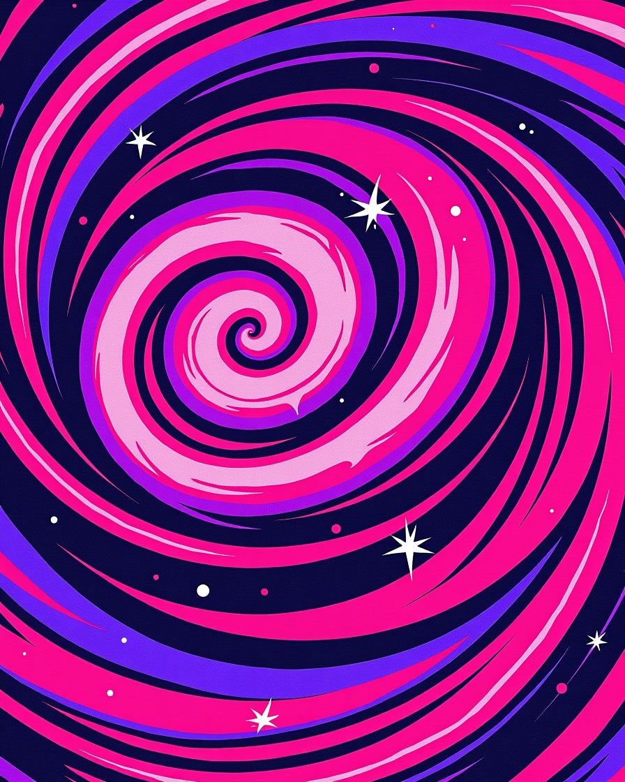 Vibrant Pink Purple Galaxy Swirl Rug