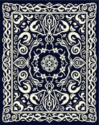 Vintage Arabesque Floral Pattern Rug