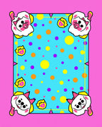 Whimsical Dog Face Dots Pattern Rug
