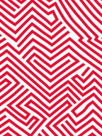 Bold Red Geometric Maze Rug