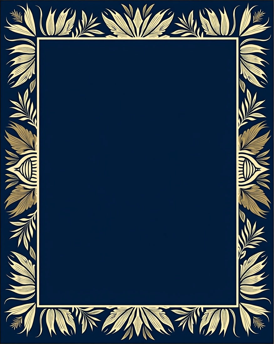 Golden Leaves Border Design Rug