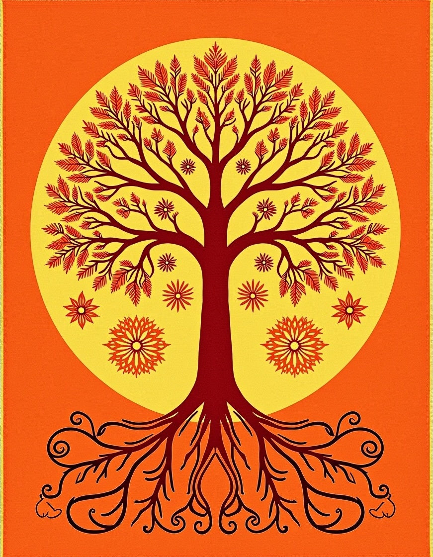 Vibrant Tree of Life Pattern Rug