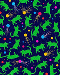Green Cat Jellyfish Comet Pattern Rug