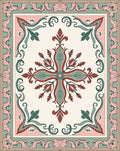 Vintage floral and scroll medallion design Rug