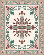 Vintage floral and scroll medallion design Rug