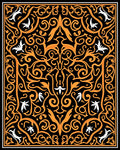 Intricate Orange Swirl Floral Pattern Rug