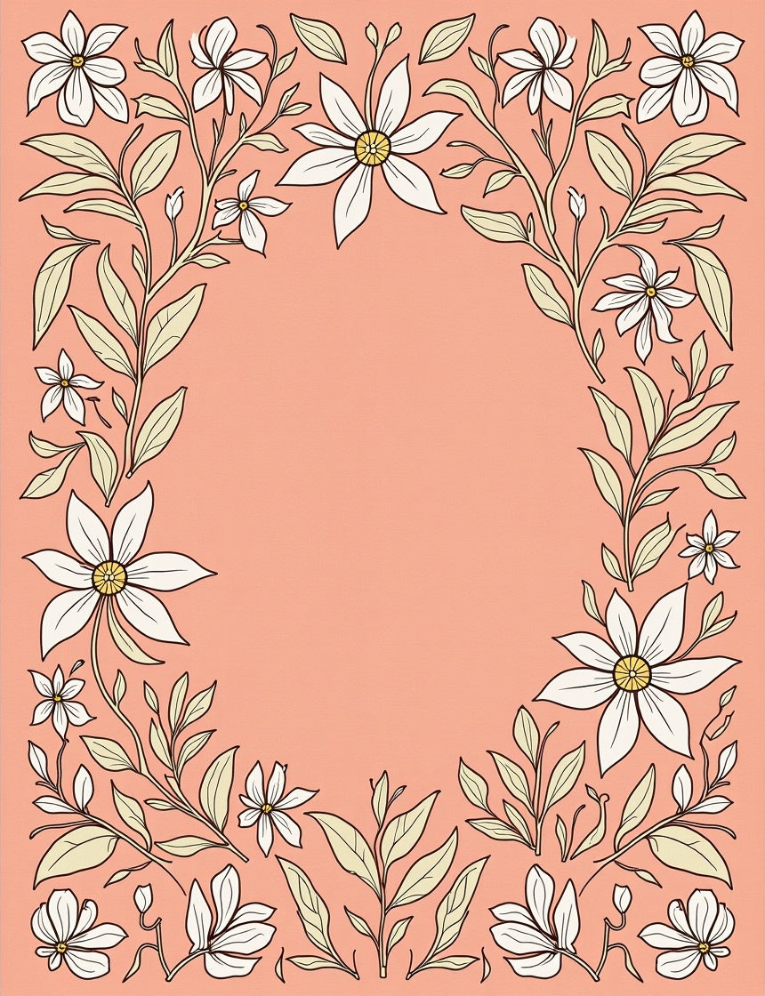 Floral Botanical Vine Design Rug