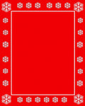 Red Snowflake Border Pattern Rug
