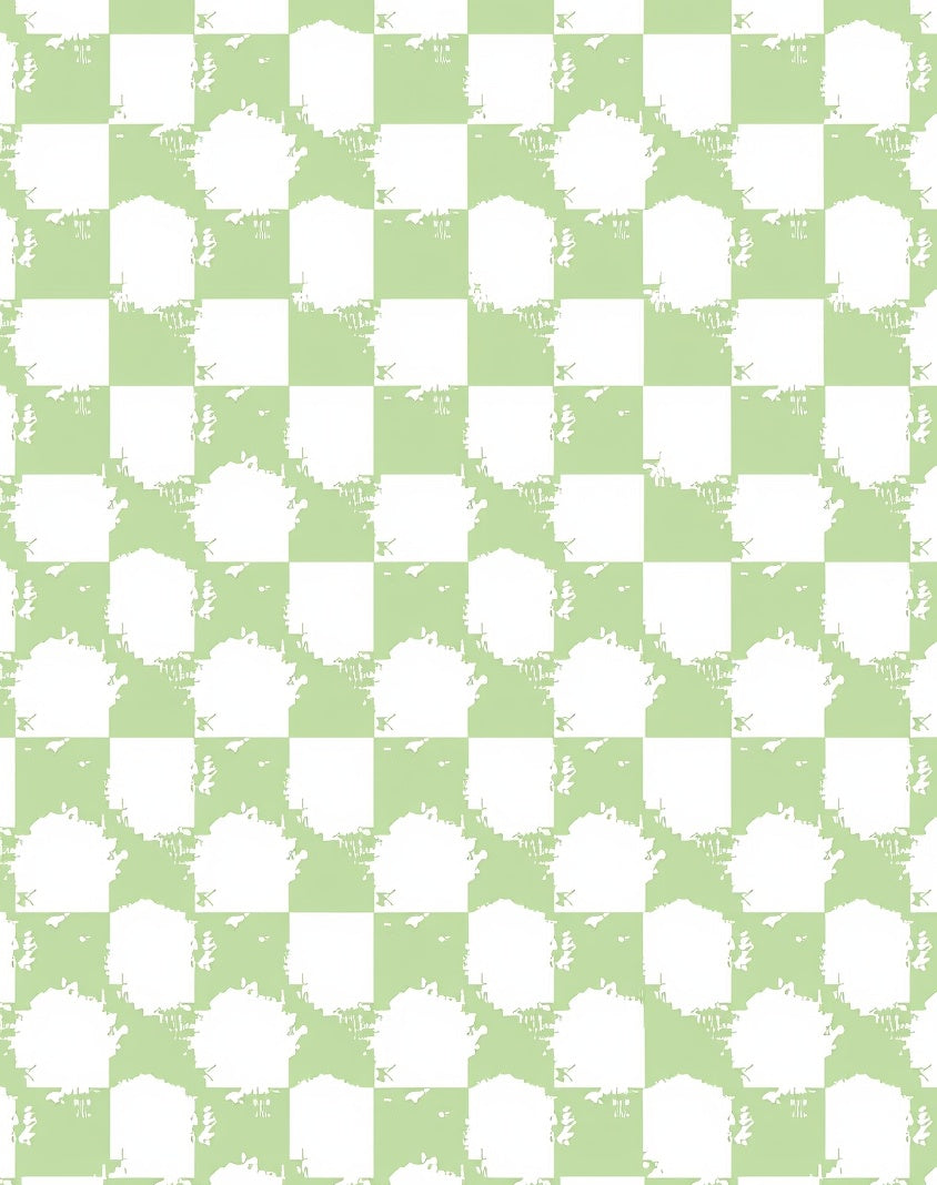 Distressed Checkered Pattern Rug