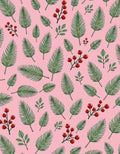 Pink Berry And Fern Botanical Rug