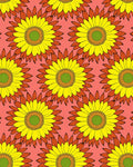 Yellow Sunflower Patterned Bright Rug
