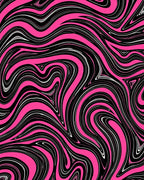 Bold Pink Black Swirl Pattern Rug