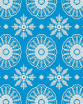Bright Blue White Medallion Garden Rug
