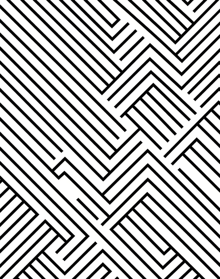 Monochrome Geometric Intersecting Lines Rug