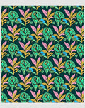 Tropical Green Pink Yellow Foliage Repeat Rug