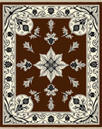Ornate Floral Pattern Vintage Style Rug