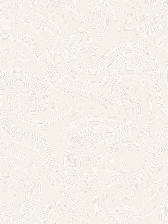 Abstract Swirl Cream Line Art Rug
