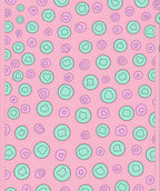 Pink Mint Abstract Circles Pattern Rug