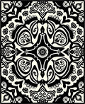 Black and White Intricate Paisley Pattern Rug