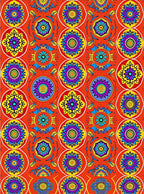 Vibrant Red Floral Medallion Pattern Rug