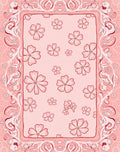 Pink Floral Lace Border Rug