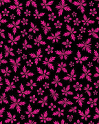 Hot Pink Blossom Leaf Collage Rug