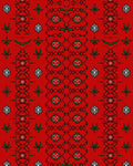 Bold Red Geometric Floral Pattern Rug