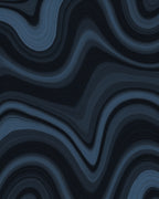 Deep Blue Swirl Abstract Pattern Rug