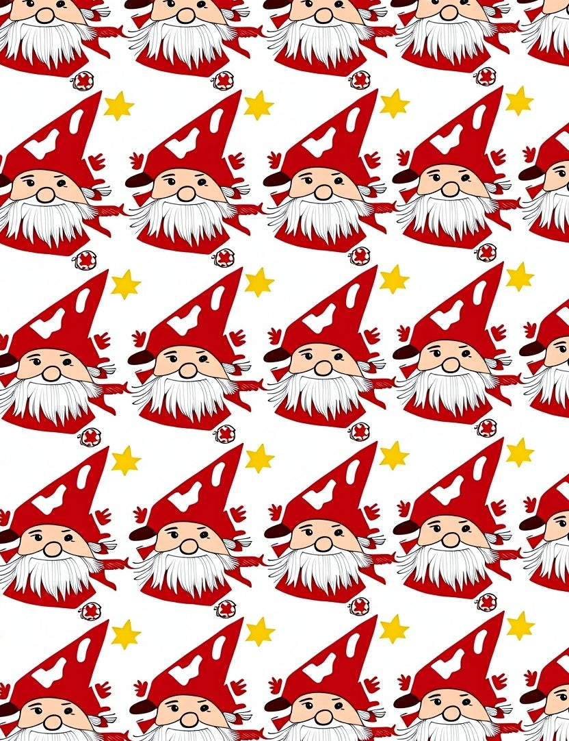 Cute Red Gnome Stars Background Rug