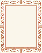 Geometric Lattice Border Design Rug