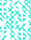 Abstract Aqua Geometric Interlocking Pattern Rug