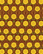 Whimsical Yellow Floral Line Art Rug