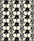 Artistic Black Abstract Floral Pattern Rug