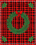 Red Festive Wreath Plaid Design Rug