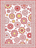 Red Floral Patterned Graphic Rug
