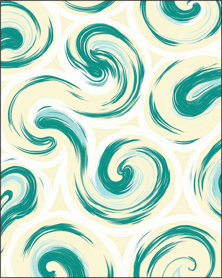 Oceanic Swirl Abstract Brushstroke Rug