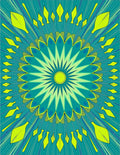 Radiating Teal 2 Petal Mandala Rug