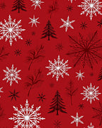 Festive Snowflake Tree Pattern Rug