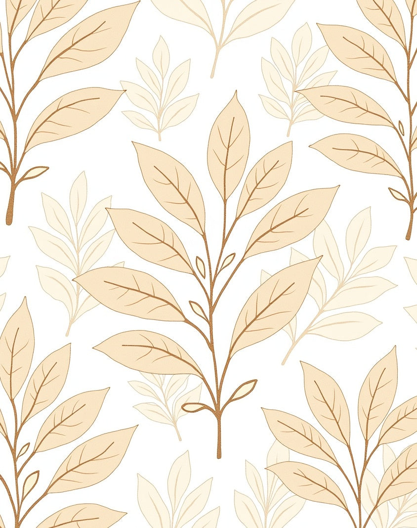 Organic Leaf Branch Neutral Pattern Rug