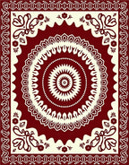 Intricate Burgundy Mandala Floral Design Rug