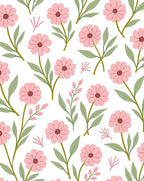 Pink floral botanical inspired pattern Rug
