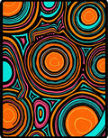 Vibrant Orange Teal Swirls Rug