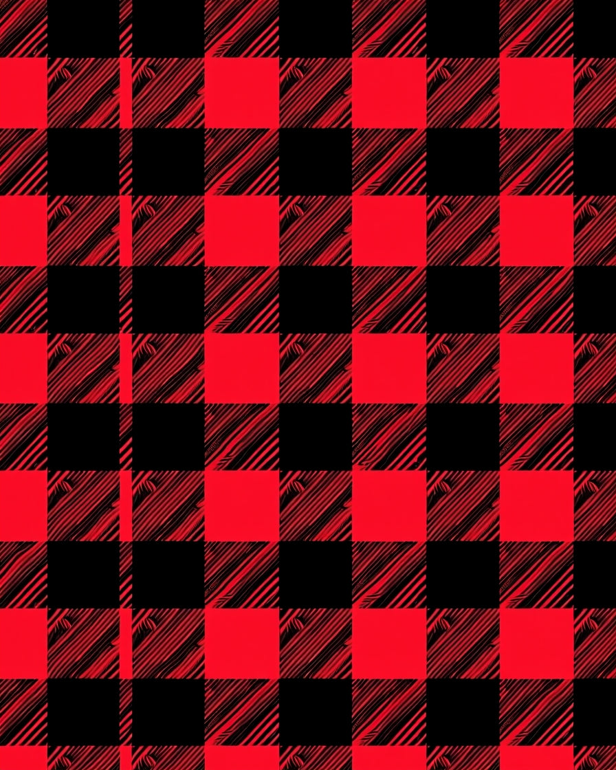 Red Black Buffalo Plaid Design Rug