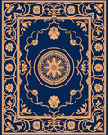 Ornate Floral Border Square Design Rug